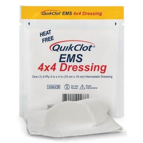 473-EMS-4x4_wGauze QuikClot® EMS 4x4 Dressing