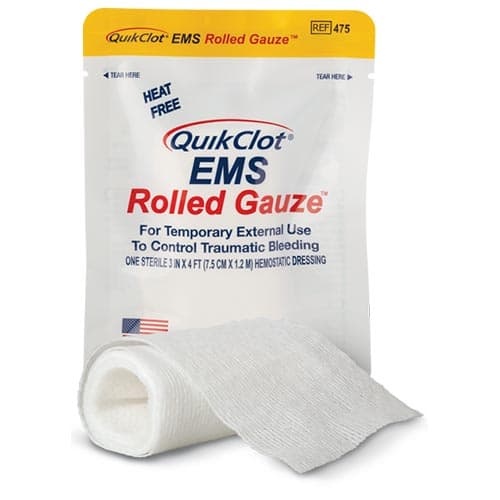 475-EMS-RolledGauze_wGauze QuikClot® EMS Rolled Gauze